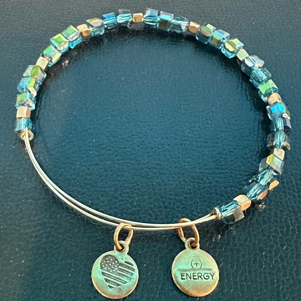Alex & Ani Blue Beaded Bracelet with Charms